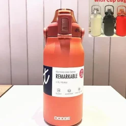 Green Thumb Gear Camping-Werkzeuge|Camping Im Freien-Camping-Thermoskanne aus Edelstahl mit integriertem Strohhalm