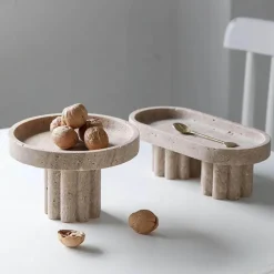 Cozy Nest Decor Wohndeko-Carlotta Travertin-Tablett