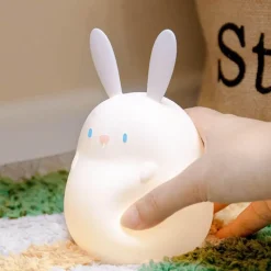 Bright Accents Beleuchtung-Cartoon Kaninchen Nachtlicht - Silikon Kinderlampe
