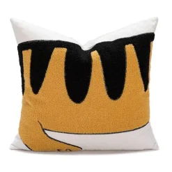 Pillow Haven Bettzeug-Cartoon Tiger Kissenbezug - Bestickte Schlafzimmerdekoration aus Baumwolle