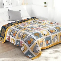 Wrap u0026 Relax Bettzeug-Cartoon-Überwurfdecke – weiche Baumwolldecke für Betten und Sofas