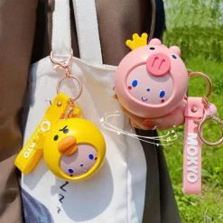 Roam Ready Frauenpflege|Körperpflege-Cartoon-Schminkspiegel mit USB-Ventilator – Tragbares Kosmetikwerkzeug