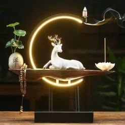 Comfort u0026 Style Beleuchtung-Ceramic Deer Incense Burner Lamp - Large Decorative Diffuser