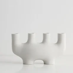 Tom Wohndeko-Ceranova Abstract Ceramic Candle Holder – Modern Minimalist Accent