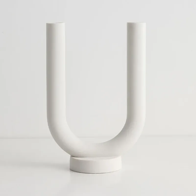 Tom Wohndeko-Ceranova Abstract Ceramic Candle Holder – Modern Minimalist Accent