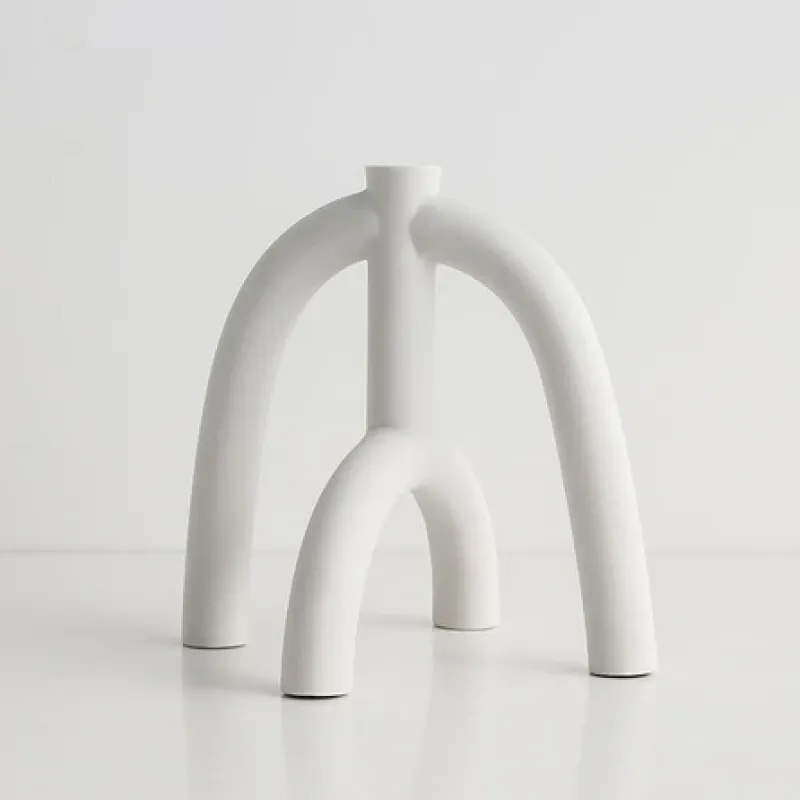 Tom Wohndeko-Ceranova Abstract Ceramic Candle Holder – Modern Minimalist Accent