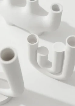 Tom Wohndeko-Ceranova Abstract Ceramic Candle Holder – Modern Minimalist Accent