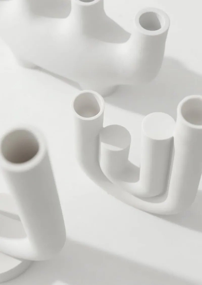 Tom Wohndeko-Ceranova Abstract Ceramic Candle Holder – Modern Minimalist Accent