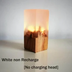 Comfort u0026 Style Beleuchtung-Chargeable LED Night Light - Solid Wood Lamp