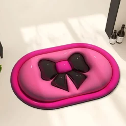The Blissful Bath Badezimmer-Chic Bow Tie Mat - Non-Slip 3D Floor Rug