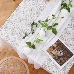 Fine Table Threads Küche & Esszimmer-Chiffon-Tischläufer – einfarbige Hochzeitsdekoration