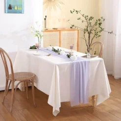 Fine Table Threads Küche & Esszimmer-Chiffon-Tischläufer – einfarbige Hochzeitsdekoration