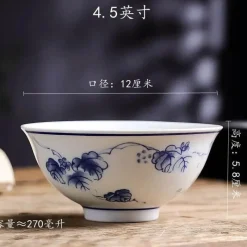 Elegance at the Table Küche & Esszimmer-Chinesische blau-weiße Gemüseteller und Reissuppenschüsseln aus Porzellan - 2er-Set