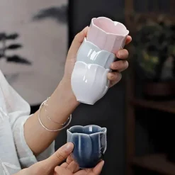 Plates u0026 More Küche & Esszimmer-Chinesisches Kung-Fu-Teetassen-Set – Blumenkeramik, Espresso-Keramik