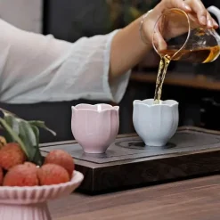 Plates u0026 More Küche & Esszimmer-Chinesisches Kung-Fu-Teetassen-Set – Blumenkeramik, Espresso-Keramik