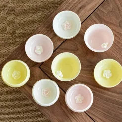 Plates u0026 More Küche & Esszimmer-Chinesisches Teetassen-Set aus Porzellan – elegante Espressotassen aus Keramik