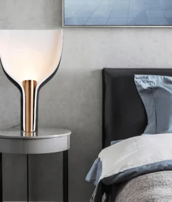 Glow u0026 Shade Beleuchtung-Chrome Blossom Table Lamp - Modern Floral Lighting