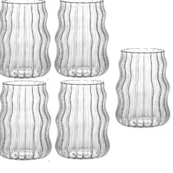 Plates u0026 More Küche & Esszimmer-Chubby Doodle Glasbecher – 4er-Set für heiße und kalte Getränke