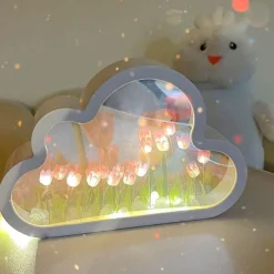 Bright Accents Beleuchtung-Cloud Tulip Nachtlichtspiegel - Kleine dekorative Lampe