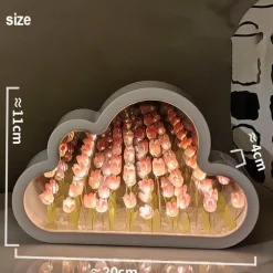 Bright Accents Beleuchtung-Cloud Tulip Nachtlichtspiegel - Kleine dekorative Lampe