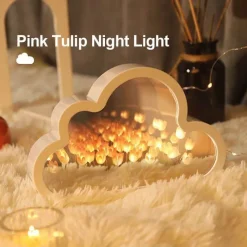 Bright Accents Beleuchtung-Cloud Tulip Nachtlichtspiegel - Kleine dekorative Lampe