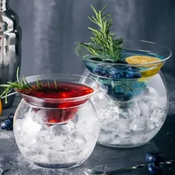 Deco Küche & Esszimmer-Cocktailglas mit Eiszapfen aus Kristallglas – Elegantes Trinkgeschirr