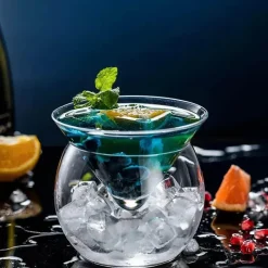 Deco Küche & Esszimmer-Cocktailglas mit Eiszapfen aus Kristallglas – Elegantes Trinkgeschirr
