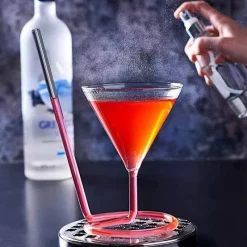 Plates u0026 More Küche & Esszimmer-Cocktailglas mit Spiralstrohhalm – Kreativer Partykelch