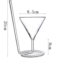 Plates u0026 More Küche & Esszimmer-Cocktailglas mit Spiralstrohhalm – Kreativer Partykelch