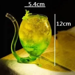 Plates u0026 More Küche & Esszimmer-Cocktailglas mit Spiralstrohhalm – Kreativer Partykelch