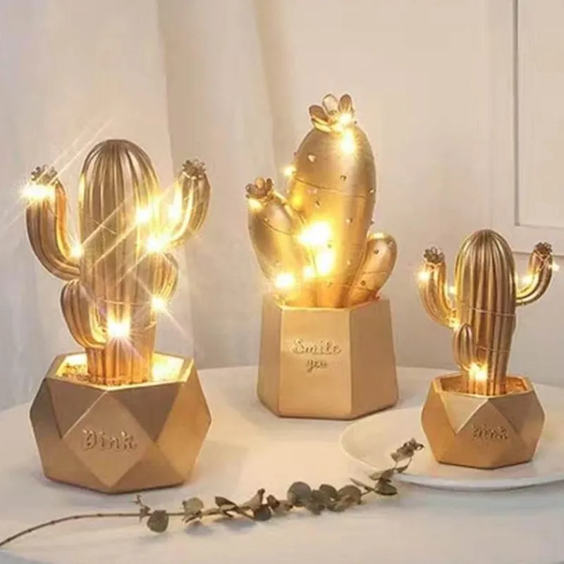 Comfort u0026 Style Beleuchtung-Colorful Cactus LED Night Lamp - Table Decor