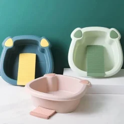 The Blissful Bath Badezimmer-Compact Washboard Cleaner - Thick Plastic Washbasin Scrubber