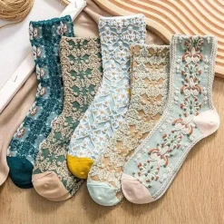 Damen Everly u0026 Lace Damenbekleidung-Cottagecore Vintage Stricksocken - Cozy Rosedale Footwear