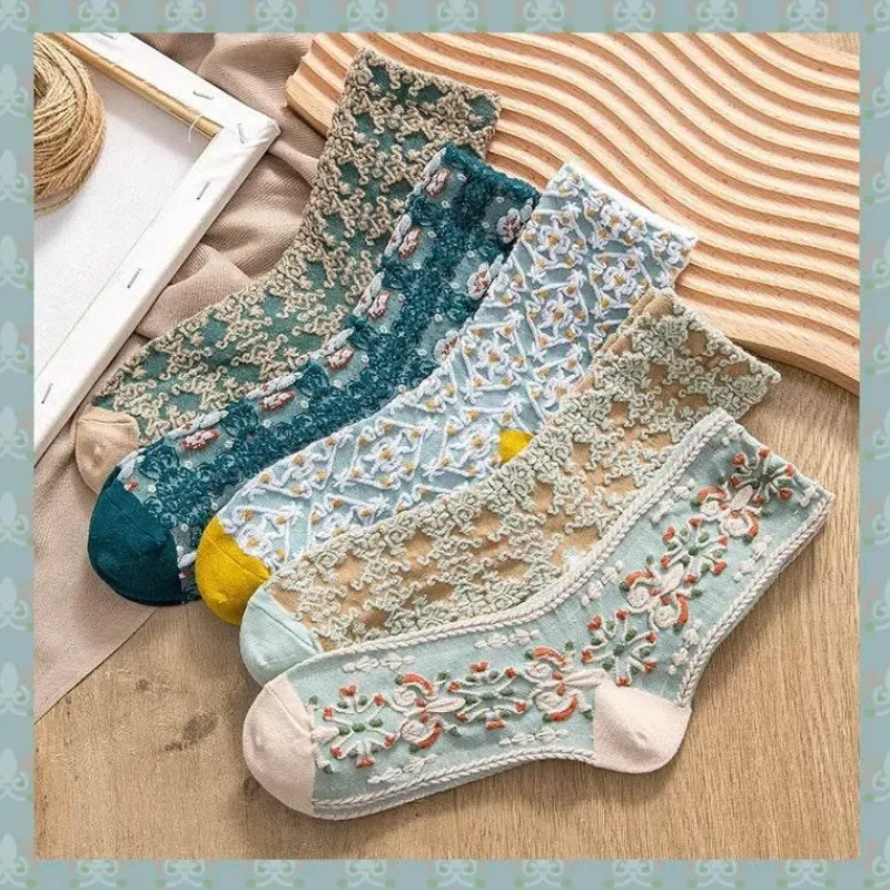 Damen Everly u0026 Lace Damenbekleidung-Cottagecore Vintage Stricksocken - Cozy Rosedale Footwear