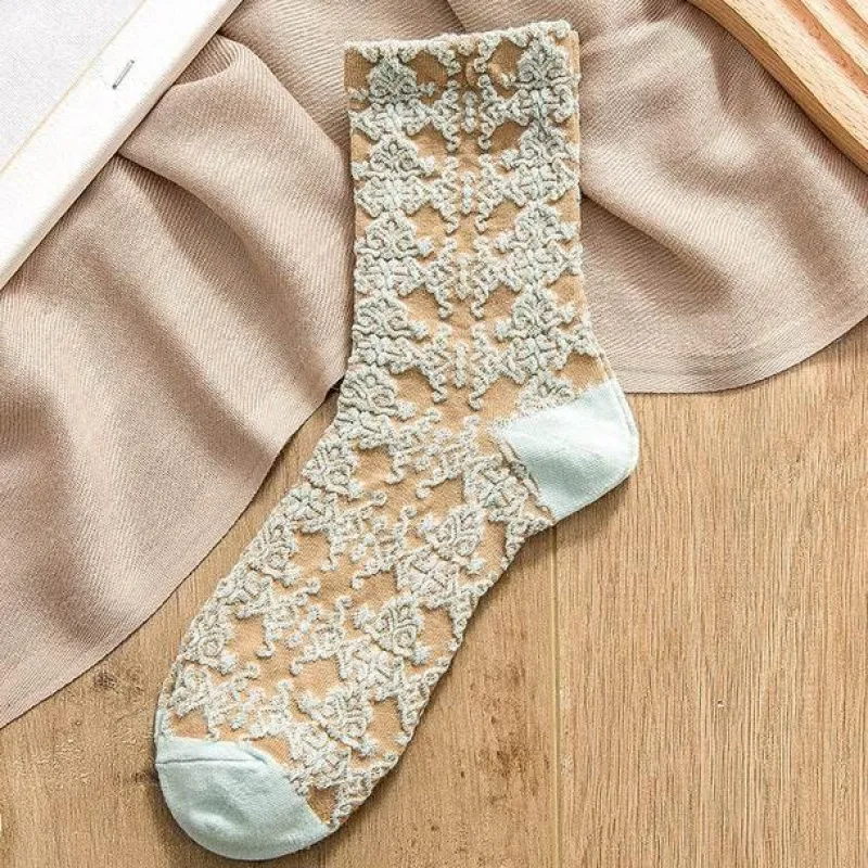 Damen Everly u0026 Lace Damenbekleidung-Cottagecore Vintage Stricksocken - Cozy Rosedale Footwear
