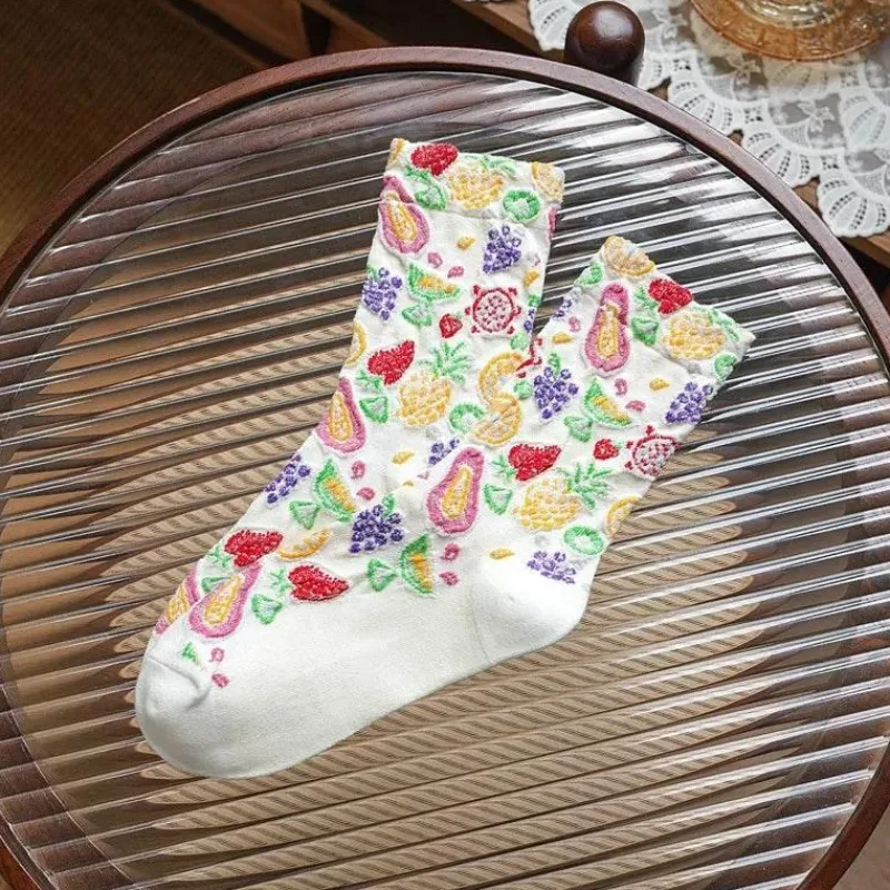 Damen Everly u0026 Lace Damenbekleidung-Cottagecore-Socken – Emerdale-Stricksocken für einen gemütlichen Stil