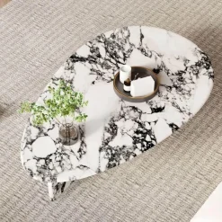 The Coffee Table Co. Möbel-Couchtisch aus Jessamine-Marmor – Elegantes, modernes Herzstück