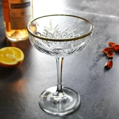 Plates u0026 More Küche & Esszimmer-Coupe-Kelch mit Goldrand – Elegantes Champagner-Cocktailglas