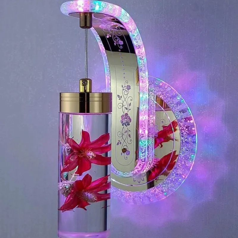 Comfort u0026 Style Beleuchtung-Crystal Flower Dimmbare Wandleuchte - Elegante Wohnraumbeleuchtung