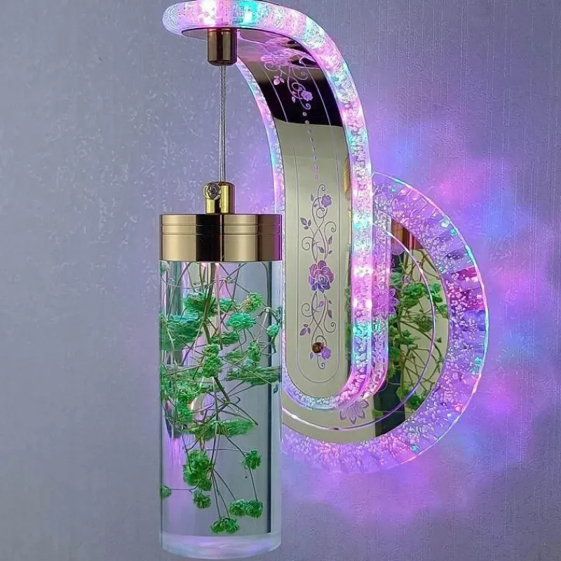 Comfort u0026 Style Beleuchtung-Crystal Flower Dimmbare Wandleuchte - Elegante Wohnraumbeleuchtung