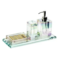 Serene Splash Badezimmer-Crystal Glass Bathroom Accessories Set - Juiletta Collection