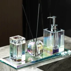 Serene Splash Badezimmer-Crystal Glass Bathroom Accessories Set - Juiletta Collection