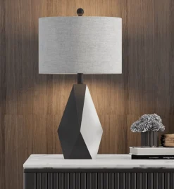 Glow u0026 Shade Beleuchtung-Crystal Noir Table Lamp - Elegant Decorative Lighting