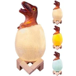 Comfort u0026 Style Beleuchtung-3D Dinosaur Egg Night Light - Colorful Remote Control Bedside Lamp