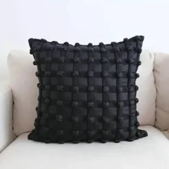 Pillow Haven Bettzeug-3D Dot Bubble Kissenbezug - Luxus Grau Schwarz Weiß Dekor
