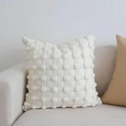 Pillow Haven Bettzeug-3D Dot Bubble Kissenbezug - Luxus Grau Schwarz Weiß Dekor