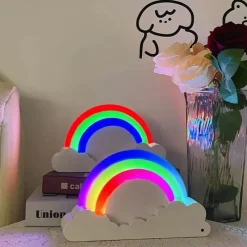 Comfort u0026 Style Beleuchtung-3D LED Regenbogen Nachtlampe - Buntes Wohndekor
