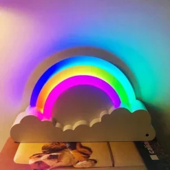 Comfort u0026 Style Beleuchtung-3D LED Regenbogen Nachtlampe - Buntes Wohndekor