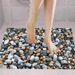 The Blissful Bath Badezimmer-3D Stone Floor Stickers - Decorative Bathroom Decals