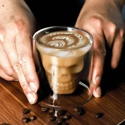 Cup Couture Küche & Esszimmer-3D Totenkopfglas - Doppelwandiger Trinkbecher